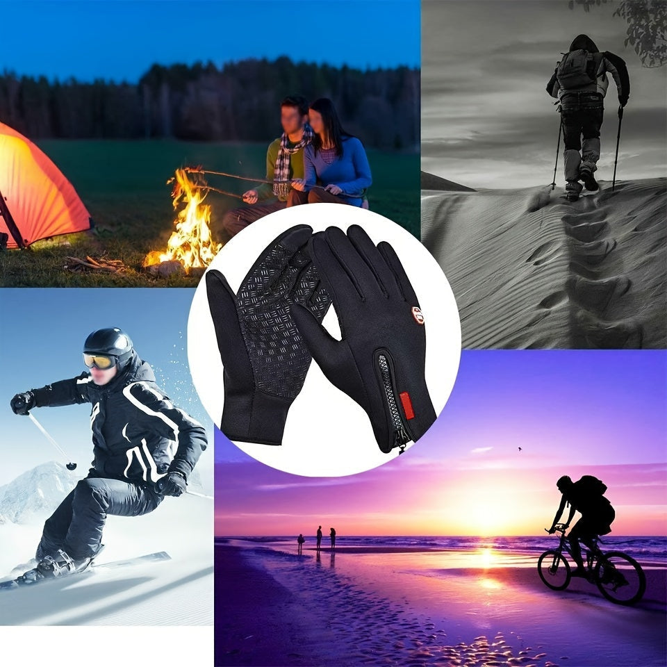Foxeve Touchscreen Cycling Warm Gloves for Men Waterproof Thermal Gloves Outdoor Sports Riding Skiing Christmas Gift