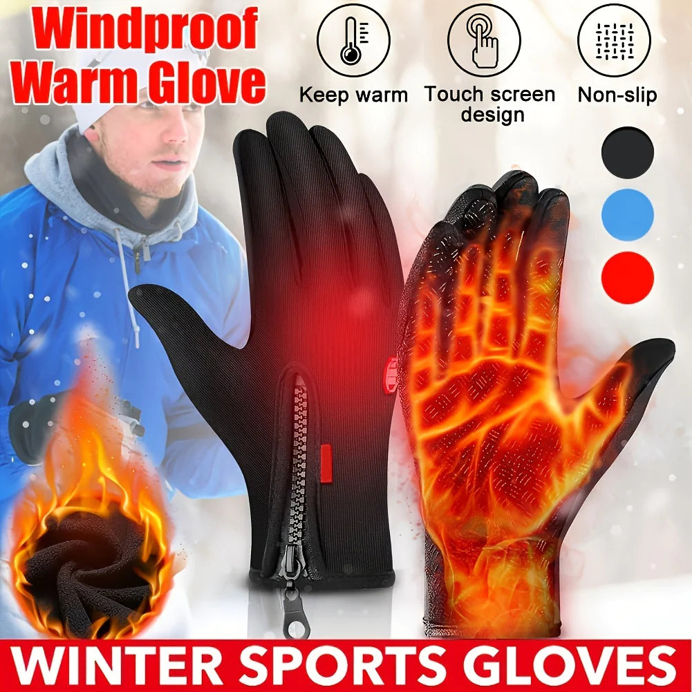 Foxeve Touchscreen Cycling Warm Gloves for Men Waterproof Thermal Gloves Outdoor Sports Riding Skiing Christmas Gift